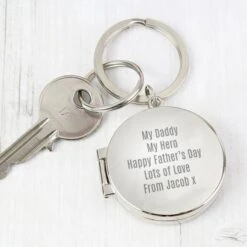 Personalised Free Text Round Photo Keyring
