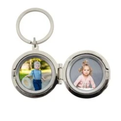 Personalised Free Text Round Photo Keyring -PERSONALISE STORE p0102w73 2