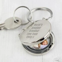 Personalised Free Text Round Photo Keyring -PERSONALISE STORE p0102w73 3