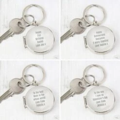 Personalised Free Text Round Photo Keyring -PERSONALISE STORE p0102w73 5