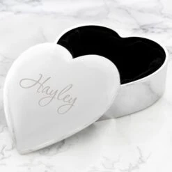 Personalised Name Only Heart Trinket Box -PERSONALISE STORE p0102w79 3