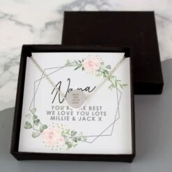 Personalised Abstract Rose Sentiment Silver Tone Necklace And Box -PERSONALISE STORE p0102w93 3