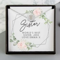 Personalised Abstract Rose Sentiment Silver Tone Necklace And Box -PERSONALISE STORE p0102w93 4