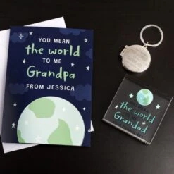 Personalised You Mean The World To Me Round Photo Keyring -PERSONALISE STORE p0102x03 4