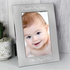 Personalised Free Text 7 X 5 Silver Photo Frame -PERSONALISE STORE p0102x06 2