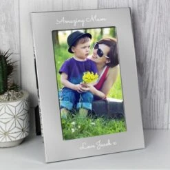 Personalised Free Text 7 X 5 Silver Photo Frame -PERSONALISE STORE p0102x06 3