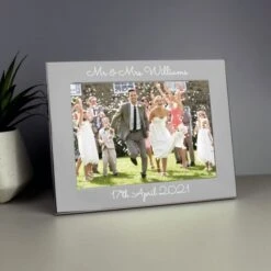 Personalised Free Text 5 X 7 Silver Photo Frame -PERSONALISE STORE p0102x07 5