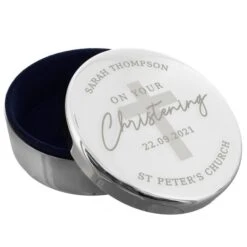 Personalised Christening Round Trinket Box -PERSONALISE STORE p0102x18 2