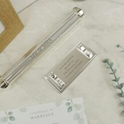 Personalised Free Text Silver Plated Certificate Holder -PERSONALISE STORE p0102x20 7