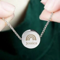 Personalised Rainbow Disc Necklace -PERSONALISE STORE p0102x21 2