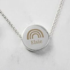 Personalised Rainbow Disc Necklace -PERSONALISE STORE p0102x21 3