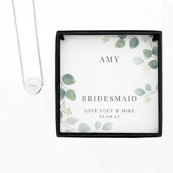 Personalised Botanical Sentiment Silver Tone Necklace And Box -PERSONALISE STORE p0102z19 4