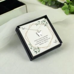 Personalised Botanical Sentiment Butterfly Necklace And Box -PERSONALISE STORE p0102z23 2