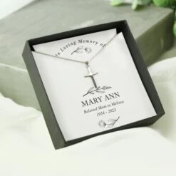 Personalised In Loving Memory Cross Sentiment Necklace And Box -PERSONALISE STORE p0102z38 2