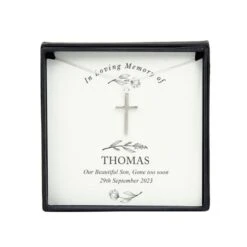 Personalised In Loving Memory Cross Sentiment Necklace And Box -PERSONALISE STORE p0102z38 4
