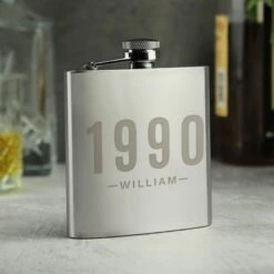 Personalised Date & Name Hip Flask -PERSONALISE STORE p0102z45 2