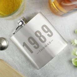 Personalised Date & Name Hip Flask -PERSONALISE STORE p0102z45 3