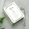 Personalised First Holy Communion Bible Trinket Box With Rosary Beads