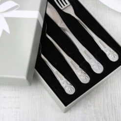 Personalised Teddy 4 Piece Embossed Cutlery Set -PERSONALISE STORE p010336 2