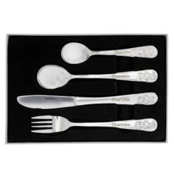 Personalised Teddy 4 Piece Embossed Cutlery Set -PERSONALISE STORE p010336 8