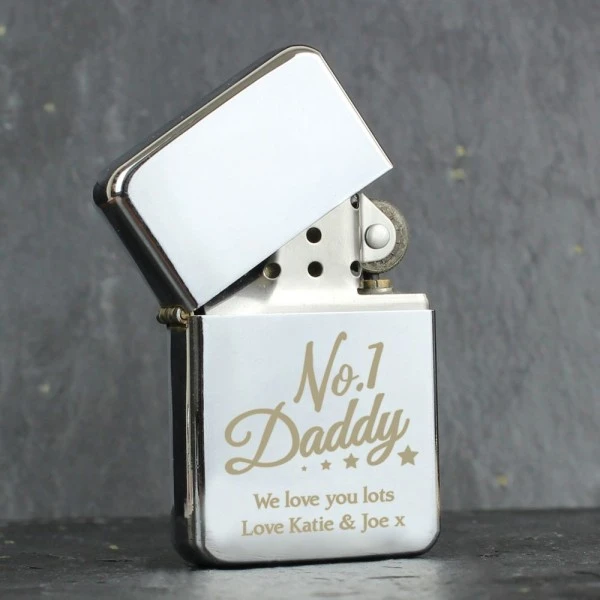 Personalised No.1 Daddy Silver Lighter 1 Personalised No.1 Daddy Silver Lighter