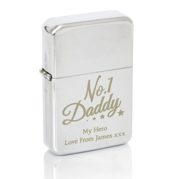 Personalised No.1 Daddy Silver Lighter 2 Personalised No.1 Daddy Silver Lighter - Image 2