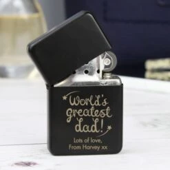 Personalised "World's Greatest Dad" Black Lighter