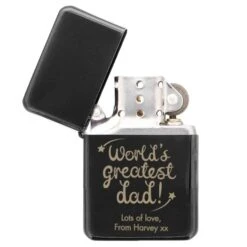 Personalised "World's Greatest Dad" Black Lighter 6 Personalised "World's Greatest Dad" Black Lighter -PERSONALISE STORE p0103b61 2