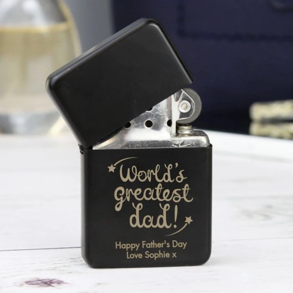 Personalised "World's Greatest Dad" Black Lighter 4 Personalised "World's Greatest Dad" Black Lighter - Image 4