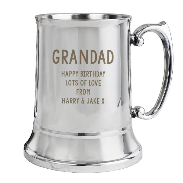 Personalised Free Text Stainless Steel Tankard 2 Personalised Free Text Stainless Steel Tankard - Image 2
