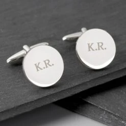 Personalised Round Cufflinks -PERSONALISE STORE p010417 2
