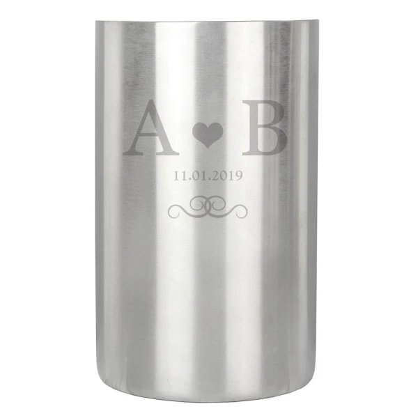 Personalised Monogram Stainless Steel Wine Cooler 2 Personalised Monogram Stainless Steel Wine Cooler - Image 2