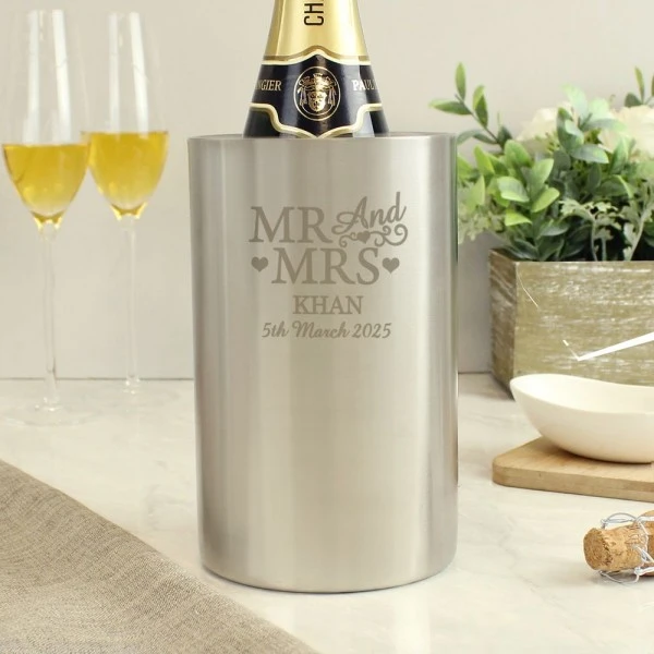 Personalised Mr & Mrs Wine Cooler 2 Personalised Mr & Mrs Wine Cooler - Image 2