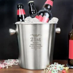 Personalised Number Frame Stainless Steel Ice Bucket -PERSONALISE STORE p0104h94 5