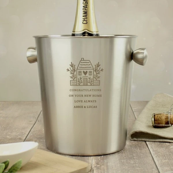 Personalised House Stainless Steel Ice Bucket 2 Personalised House Stainless Steel Ice Bucket - Image 2