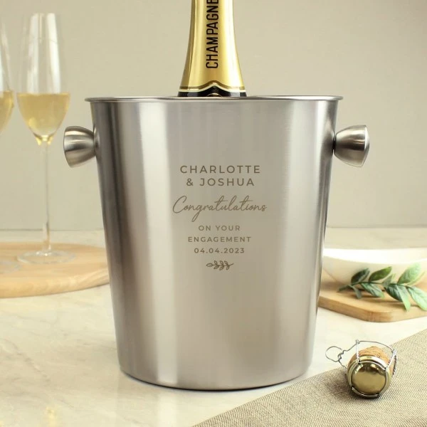 Personalised Free Text Stainless Steel Ice Bucket 2 Personalised Free Text Stainless Steel Ice Bucket - Image 2