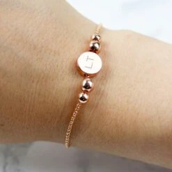 Personalised Rose Gold Tone Initials Disc Bracelet -PERSONALISE STORE p0104j25 2