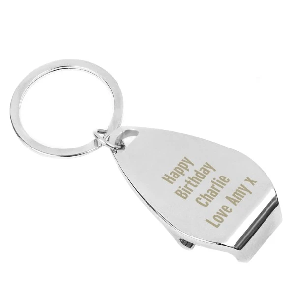 Personalised Any Message Bottle Opener Keyring 2 Personalised Any Message Bottle Opener Keyring - Image 2