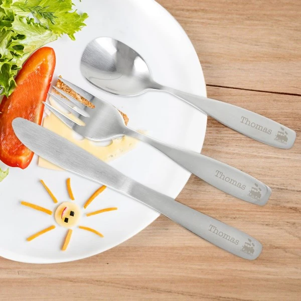 Personalised 3 Piece Train Cutlery Set 1 Personalised 3 Piece Train Cutlery Set