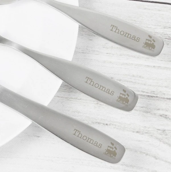 Personalised 3 Piece Train Cutlery Set 3 Personalised 3 Piece Train Cutlery Set - Image 3