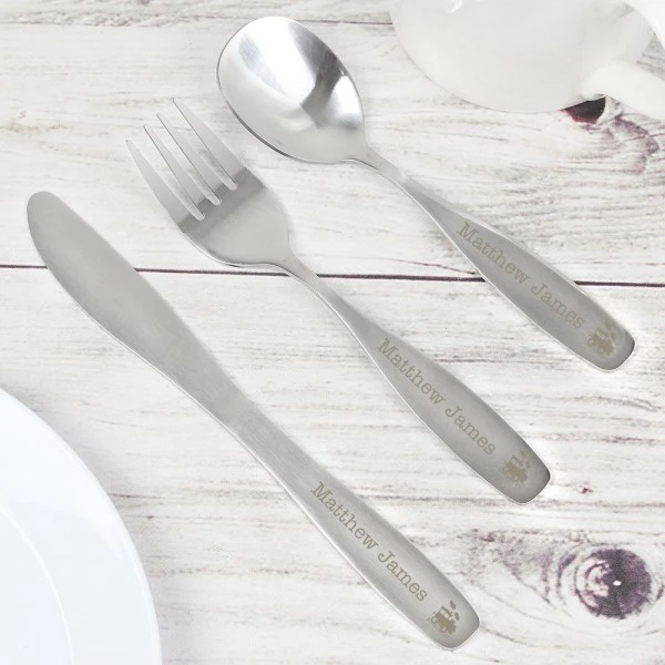 Personalised 3 Piece Train Cutlery Set 4 Personalised 3 Piece Train Cutlery Set - Image 4