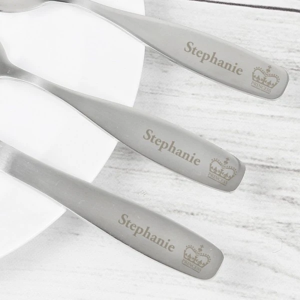 Personalised 3 Piece Princess Cutlery Set 3 Personalised 3 Piece Princess Cutlery Set - Image 3