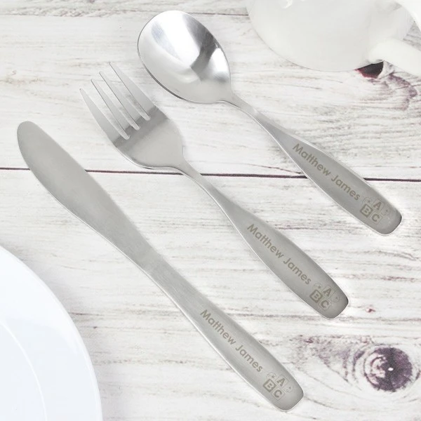 Personalised 3 Piece ABC Cutlery Set 4 Personalised 3 Piece ABC Cutlery Set - Image 4