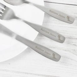 Personalised 3 Piece Dinosaur Cutlery Set -PERSONALISE STORE p0104j94 3