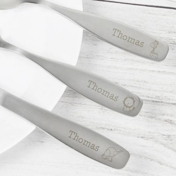 Personalised 3 Piece Hessian Friends Cutlery Set 3 Personalised 3 Piece Hessian Friends Cutlery Set - Image 3