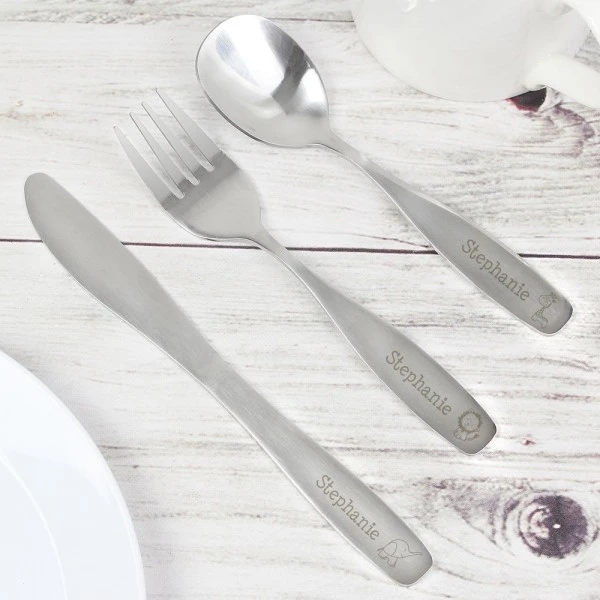 Personalised 3 Piece Hessian Friends Cutlery Set 4 Personalised 3 Piece Hessian Friends Cutlery Set - Image 4