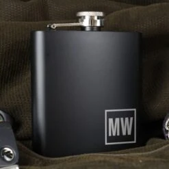 Personalised Initials Black Hip Flask -PERSONALISE STORE p0104k48 4