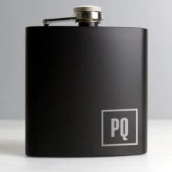 Personalised Initials Black Hip Flask -PERSONALISE STORE p0104k48 7