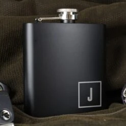 Personalised Initials Black Hip Flask -PERSONALISE STORE p0104k48 8