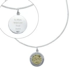 Personalised Sterling Silver & 9ct Gold St. Christopher Necklace 7 Personalised Sterling Silver & 9ct Gold St. Christopher Necklace -PERSONALISE STORE p0104k64 2